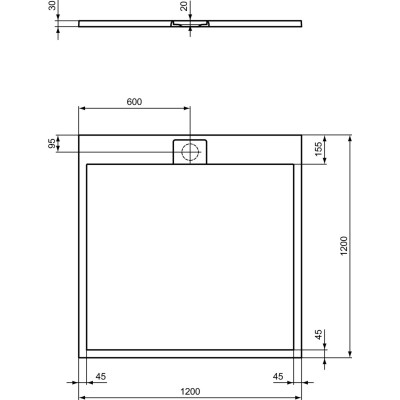 Ideal Standard Ultra Flat S i.life dušo padėklas, 120x120cm, T5242, pasirenkama spalva