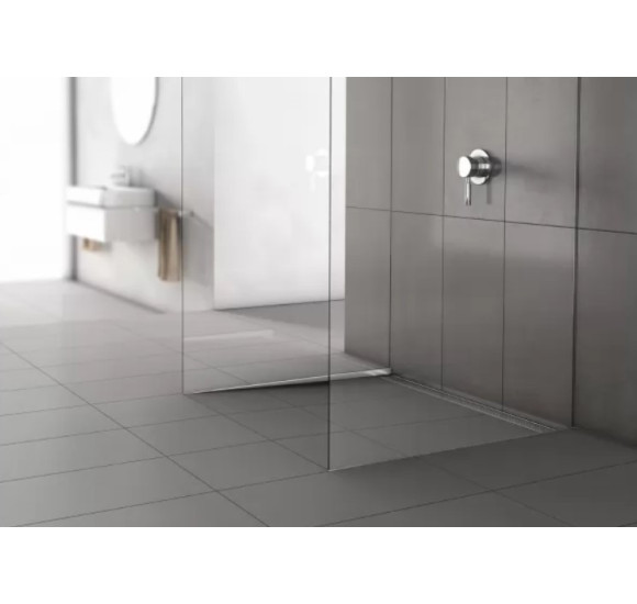 ACO ShowerStep profiliuotis, su nerūdijančio plieno matiniu paviršiumi, dešinysis, ilgis 1490 mm, galima rinktis aukštį