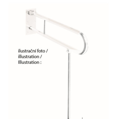 Bemeta Help Pagalbinė rankena U formos 813 mm baltos spalvos (atlenkiama su koja)