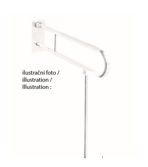 Bemeta Help Pagalbinė rankena U formos 813 mm baltos spalvos (atlenkiama su koja)