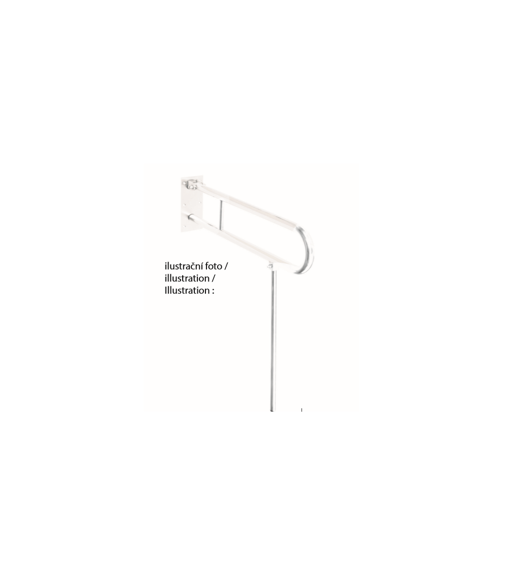 Bemeta Help Pagalbinė rankena U formos 813 mm baltos spalvos (atlenkiama su koja)