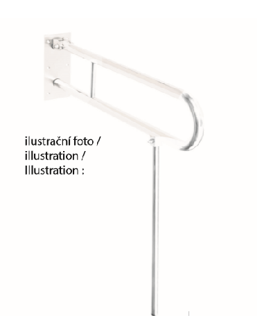 Bemeta Help Pagalbinė rankena U formos 813 mm baltos spalvos (atlenkiama su koja)