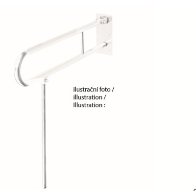 Bemeta Help Pagalbinė rankena U formos 600 mm baltos spalvos (atlenkiama su koja)