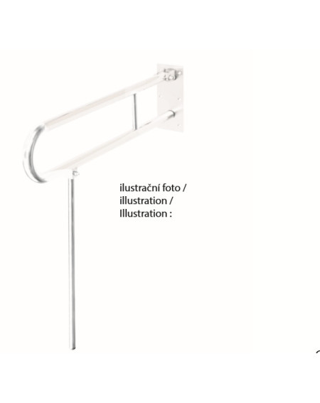 Bemeta Help Pagalbinė rankena U formos 600 mm baltos spalvos (atlenkiama su koja)