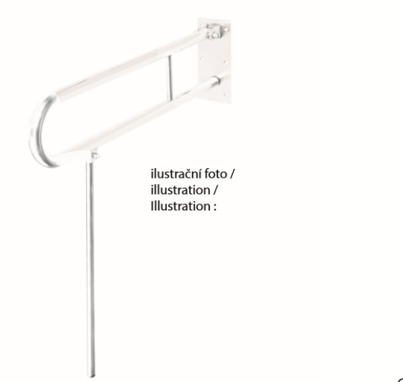 Bemeta Help Pagalbinė rankena U formos 600 mm baltos spalvos (atlenkiama su koja)