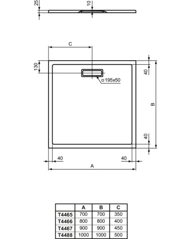 Ideal Standard Ultra Flat New dušo padėklas, 70x70cm, T4465, pasirenkama spalva