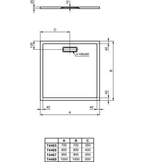 Ideal Standard Ultra Flat New dušo padėklas, 80x80cm, T4466, pasirenkama spalva