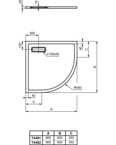 Ideal Standard Ultra Flat New kampinis dušo padėklas, 90x90cm, T4492, pasirenkama spalva
