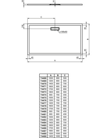 Ideal Standard Ultra Flat New dušo padėklas, 90x70cm, T4474, pasirenkama spalva