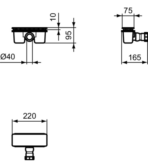 Ideal Standard Ultra Flat New sifonas dušo padėklui, su dekoratyviniu dangteliu, T4493, pasirenkama spalva
