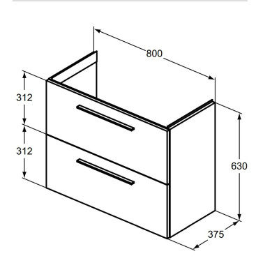 Ideal Standard i.Life S 80x37,5cm Kompaktinė, pakabinama vonios spintelė (pasirenkamos spalvos)
