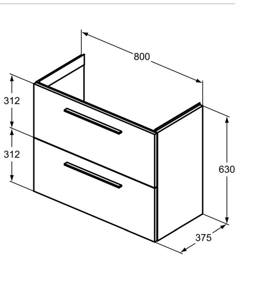 Ideal Standard i.Life S 80x37,5cm Kompaktinė, pakabinama vonios spintelė (pasirenkamos spalvos)