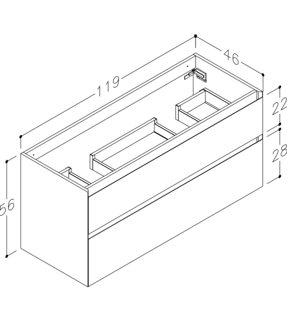Kame LOFT pakabinama spintelė (po praustuvu), pasirenkami dydžiai