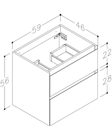 Kame LOFT pakabinama spintelė (po praustuvu), pasirenkami dydžiai