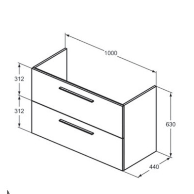Ideal Standard i.Life A 100x44cm pakabinama vonios spintelė (pasirenkamos spalvos)