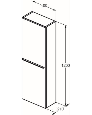 Ideal Standard i.Life S ūkinė spintelė 120x40x21, pasirenkite spalvą