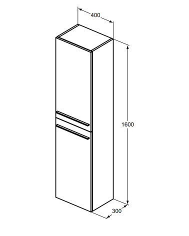 Ideal Standard i.Life A ūkinė spintelė 160x40x30, pasirenkite spalvą