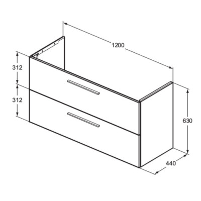 Ideal Standard i.Life A 120x44cm pakabinama vonios spintelė (pasirenkamos spalvos)