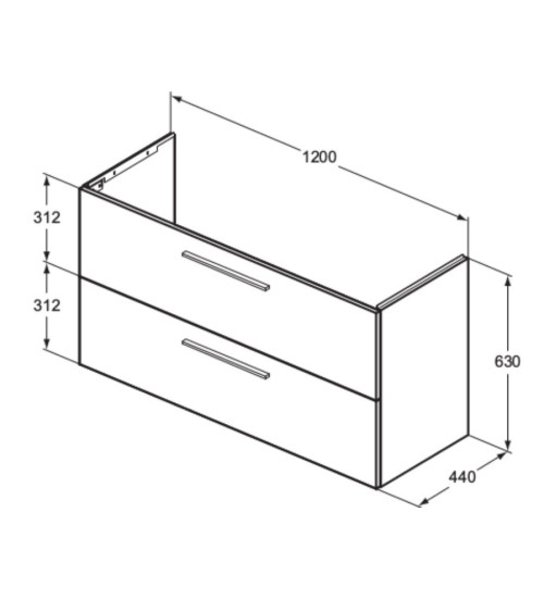 Ideal Standard i.Life A 120x44cm pakabinama vonios spintelė (pasirenkamos spalvos)