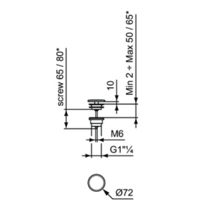 Ideal Standard dugno vožtuvas neuždaromas (free flow), keramikinis, baltos spalvos