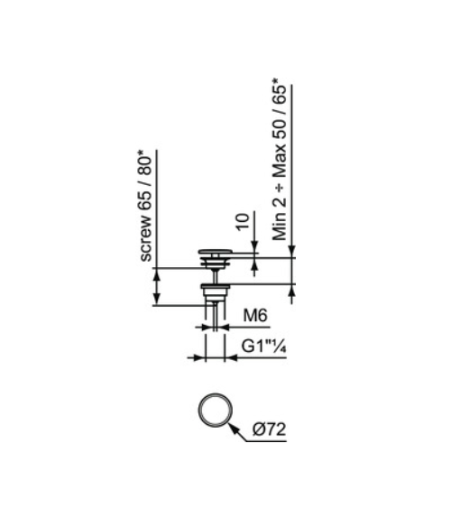 Ideal Standard dugno vožtuvas neuždaromas (free flow), keramikinis, baltos spalvos