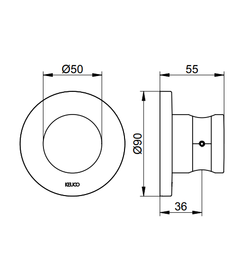 Keuco dušo žarnelės laikiklis apvalus, pasirenkamos spalvos