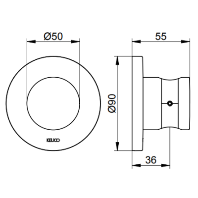 Keuco dušo žarnelės laikiklis apvalus, pasirenkamos spalvos