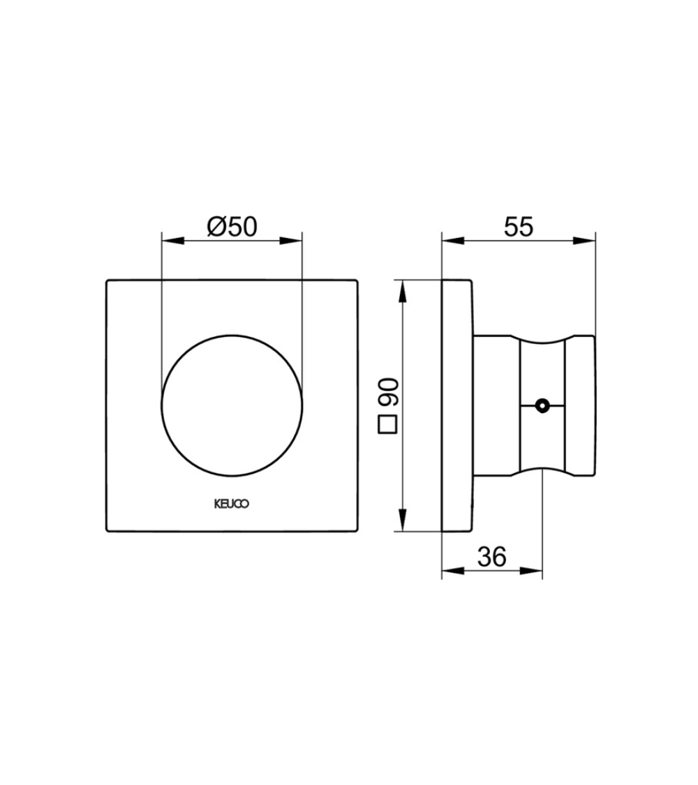Keuco dušo žarnelės laikiklis kvadratinis, pasirenkamos spalvos