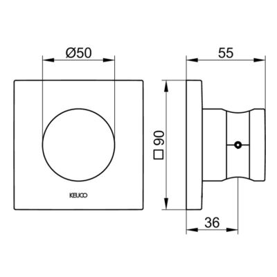 Keuco dušo žarnelės laikiklis kvadratinis, pasirenkamos spalvos