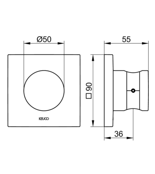 Keuco dušo žarnelės laikiklis kvadratinis, pasirenkamos spalvos