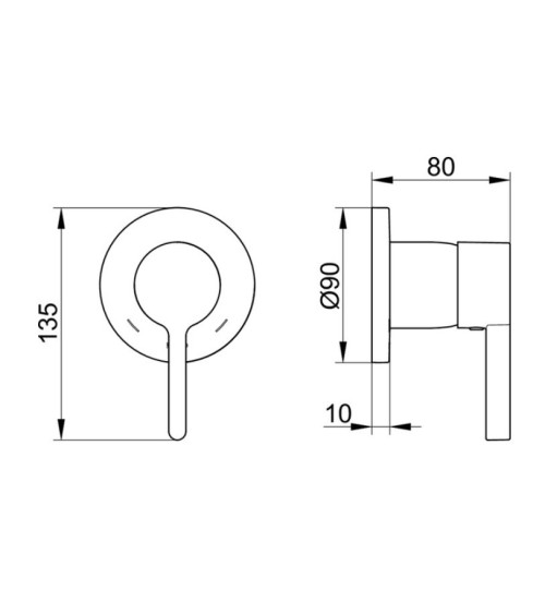 Keuco EDITION 400 potinkinis dušo maišytuvas, apvali apdaila