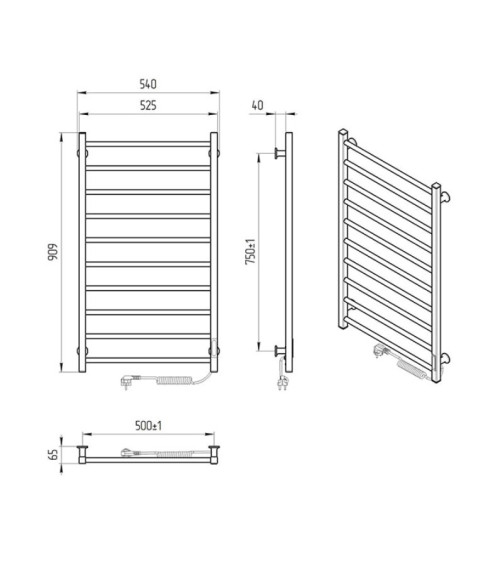 Elektrinis rankšluosčių džiovintuvas Laris Alfa, 540x900, pasirinkite spalvą