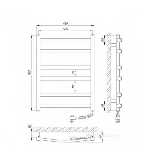Elektrinis rankšluosčių džiovintuvas Atlant, pasirinkite spalvą  530x700