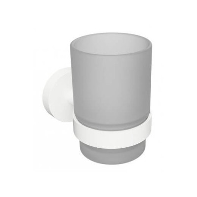 Stiklinaitė su laikikliu Bemeta White (baltos spalvos)