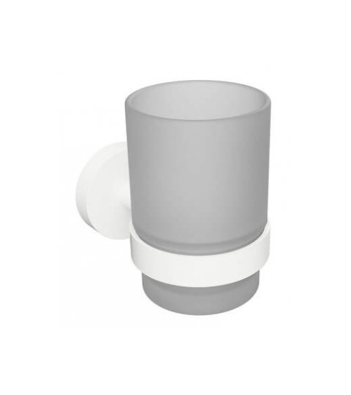 Stiklinaitė su laikikliu Bemeta White (baltos spalvos)