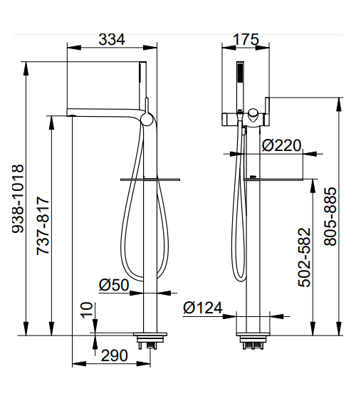 Keuco Edition 400 laisvai statomas vonios maišytuvas, pasirinkite spalvą