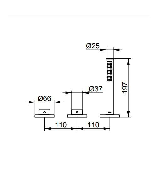Keuco Edition 400 trijų dalių vonios maišytuvas, pasirinkite spalvą