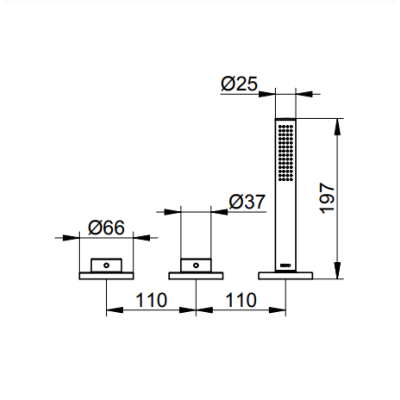 Keuco Edition 400 trijų dalių vonios maišytuvas, pasirinkite spalvą