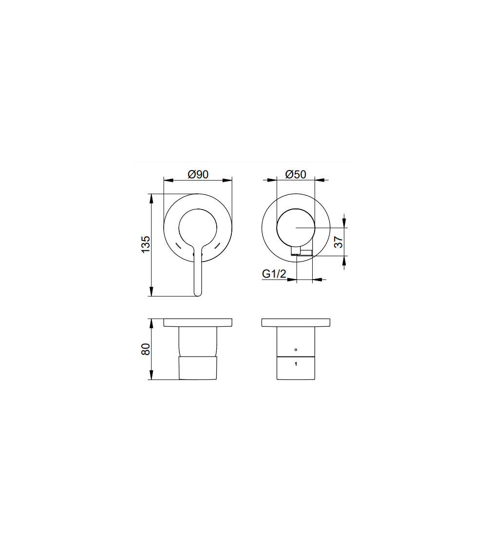 Keuco Edition 400 potinkinis dušo maišytuvas, dviejų krypčių, su dušo žarnos išvestimi, pasirinkite spalvą