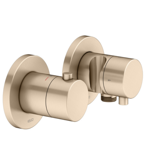 Keuco Edition 400 potinkinis termostatinis dušo maišytuvas, 3 krypčių, su dušo žarnos išvestimi ir laikikliu, pasirinkite spalvą