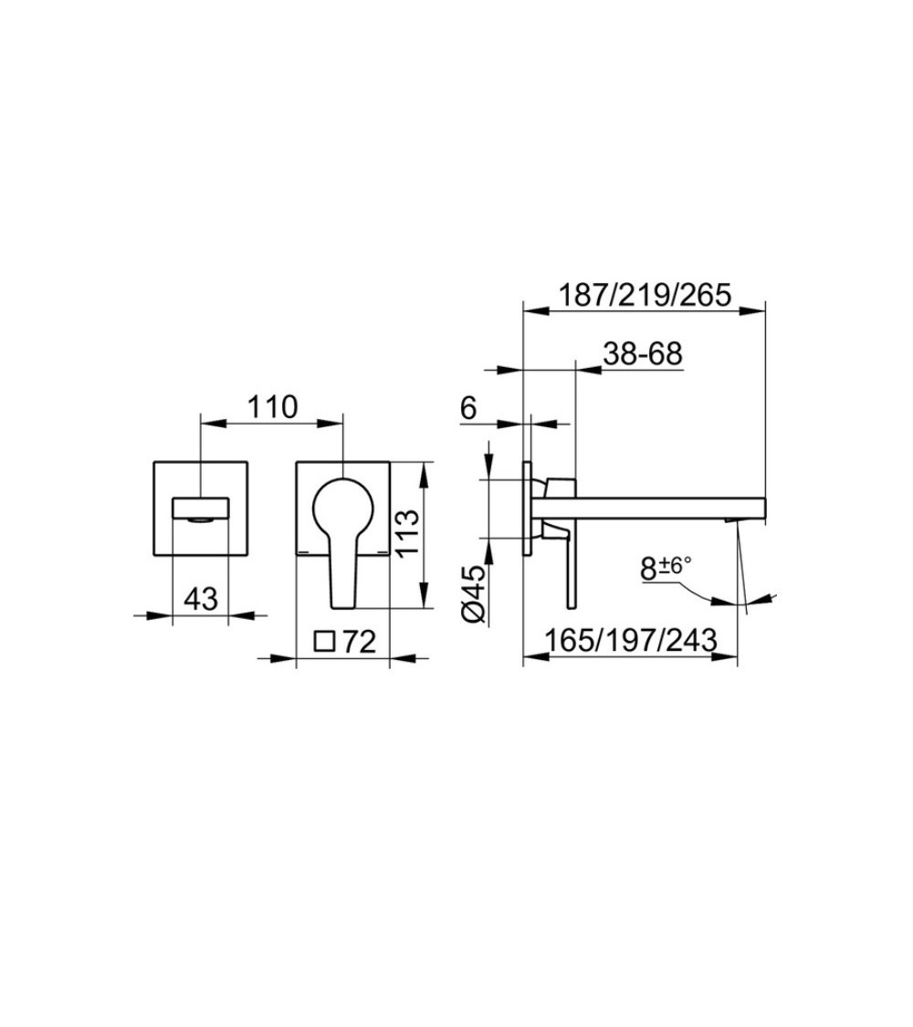 Keuco Edition 11 sieninis praustuvo maišytuvas 265 mm, pasirinkite spalvą