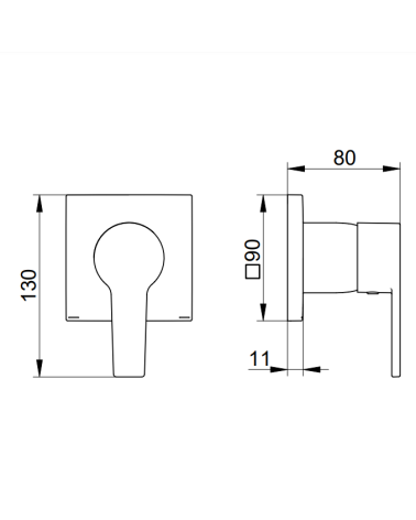 Keuco EDITION 11 potinkinis dušo maišytuvas, pasirinkite spalvą