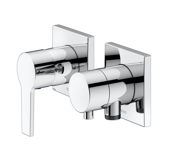 Keuco Edition 11 potinkinis dušo maišytuvas, dviejų krypčių, su dušo žarnos išvestimi ir laikikliu, pasirinkite spalvą