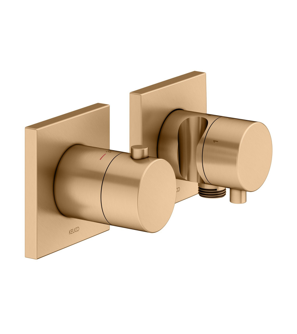 Keuco Edition 11 potinkinis termostatinis dušo maišytuvas, 3 krypčių, su dušo žarnos išvestimi ir laikikliu, pasirinkite spalvą