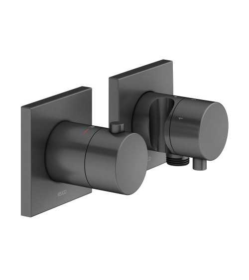 Keuco Edition 11 potinkinis termostatinis dušo maišytuvas, 3 krypčių, su dušo žarnos išvestimi ir laikikliu, pasirinkite spalvą