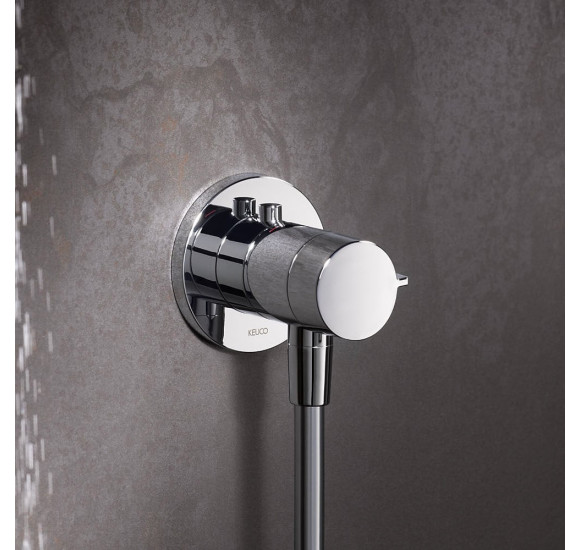 Keuco IXMO solo potinkinio termostatinio dušo maišytuvo komplektas, su žarnos išvestimi ir apvalia apdaila
