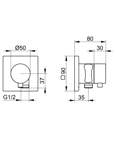 Keuco IXMO dviejų krypčių diverteris su dušo žarnos išvestimi ir laikikliu, pasirinkite spalvą