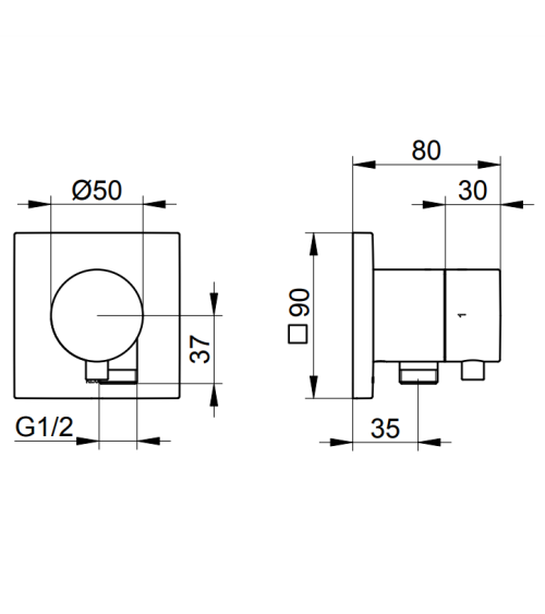 Keuco IXMO dviejų krypčių ir stop diverteris su dušo žarnos išvestimi, pasirinkite spalvą