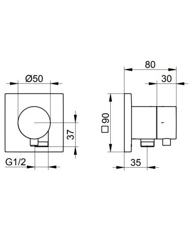 Keuco IXMO dviejų krypčių ir stop diverteris su dušo žarnos išvestimi, pasirinkite spalvą