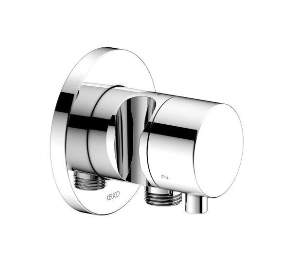 Keuco IXMO trijų krypčių diverteris su dušo žarnos išvestimi ir laikikliu, apvali apdaila, pasirinkite spalvą